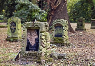 Old graves on the Westfriedhof Cemetery