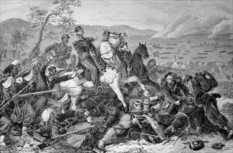 Patrice de Mac-Mahon on horseback in the Battle of Woerth
