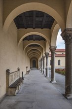 Arcades at the entrance to the east side