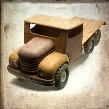 Old wooden truck toy