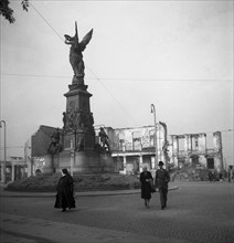 The Victory Monument at the end of Kaiser-Joseph-Strasse in Freiburg