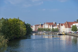 Historic houses on the Trave River