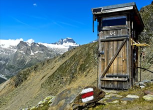 Toilet at the Bietschhorn mountain hut