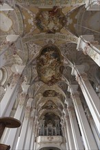 Vaulted ceiling with frescoes by the Asam brothers