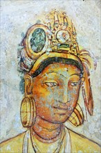 Fresco of the Cloud Girls on the Lion Rock of Sigiriya