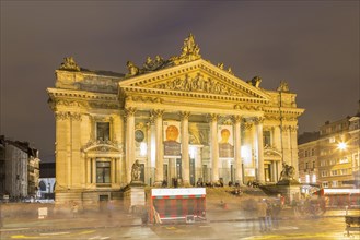 Brussels Stock Exchange at Night