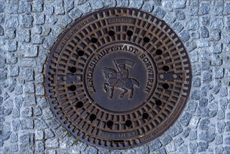 Manhole cover of the city of Schwerin