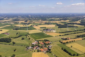 Farms between fields and wind turbines