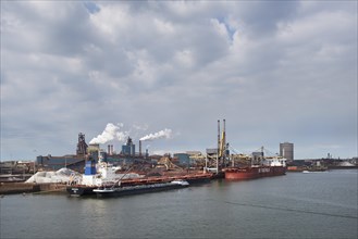 Steel mill of Tata Steel on the North Sea coast near Amsterdam