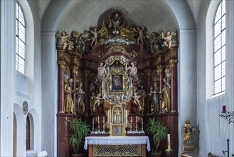 1953 reconstructed baroque high altar of the pilgrimage church Maria Hilf