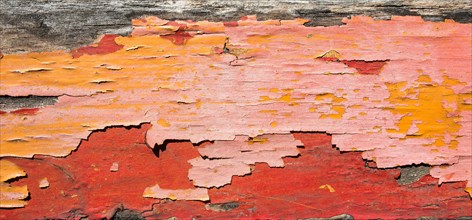 Weathered wood with red