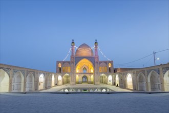 Mosque Masjed-e Agha Bozorg at dusk