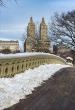 Bow Bridge with San Remo building in Central Park
