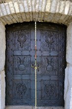 Wrought-iron door to St. Nicholas Church