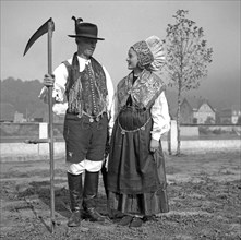 Couple in traditional costumes