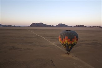 Hot-air balloon is ready for take-off