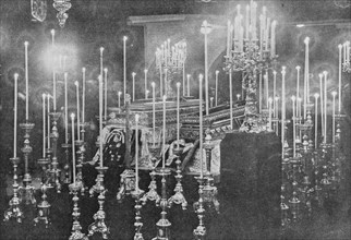 Archduke Francois-Ferdinand and Duchess of Hohenberg coffins in Hofburg Palace