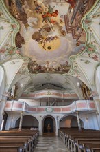 Organ gallery and ceiling fresco