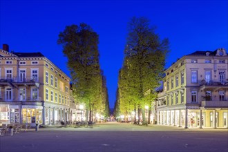 Panoramic view from Brunnenplatz to the main avenue in the spa quarter