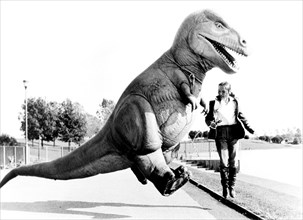 Woman strolling with Dino
