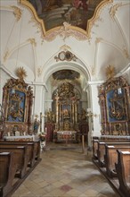 Baroque interior with altar