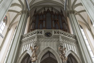 Organ loft of the neo-Gothic church Heilig-Kreuz Giesing
