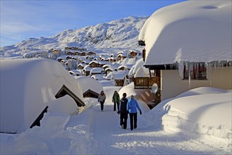 Village view with snow-covered chalets