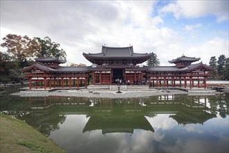 Phoenix Hall of Byodo-in with a Jodo-shiki garden pond