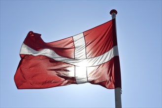 Danish flag in the wind