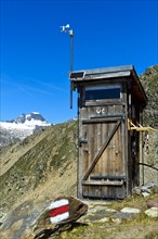 Toilet at the Bietschhorn mountain hut
