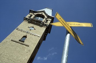 Street signs in front of the Kulturbrauerei in Prenzlauerberg