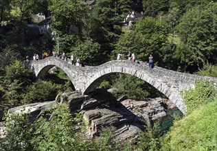 Old Roman bridge Ponte dei Salti over Verzasca