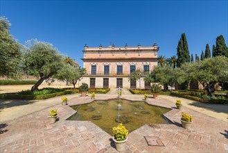 Fountain in front of Baroque castle