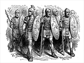 Roman legion soldiers with pilum