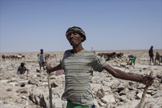 Worker in the Dallol Salt Desert