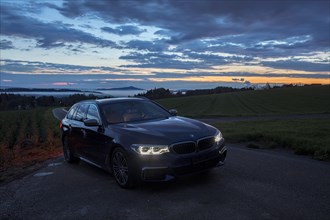 New 5 Series BMW (G31) Touring at dusk