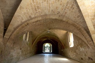 The refectory of Abbaye Sainte-Marie de Fontfroide or Fontfroide Abbey near Narbonne