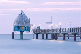 Diving gondola at the sea bridge of Zingst