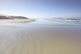 Long Beach sandy ocean shore during low tide