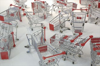 Many shopping carts
