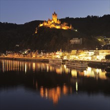 View over the Moselle to Cochem Castle
