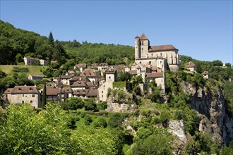 Saint-Cirq-Lapopie on Santiago de Compostela pilgrimage road