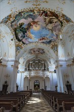 Organ gallery and ceiling frescoes