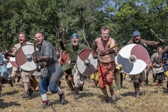 Battle reenactment at the worlds biggest Viking Moot