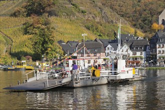Ferry across the Moselle to Beilstein in autumn