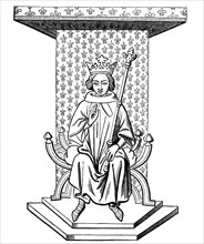 King Louis IX of France on the throne