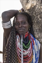 Married young woman with necklace of Arbore tribe