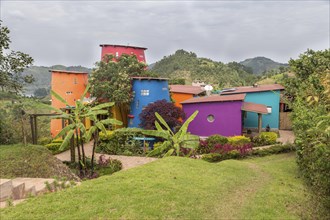 Colorful cottages of Chameleon Hill Lodge