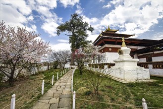 Buddhist temple Kyichu Lhakhang in spring