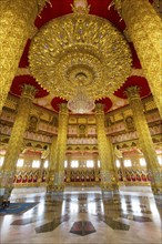Splendid interior of the Phra Maha Chedi Chai Mongkhon Pagoda
